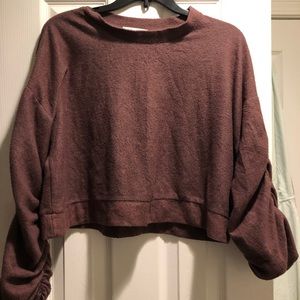 Purple Ruffled Crop Top